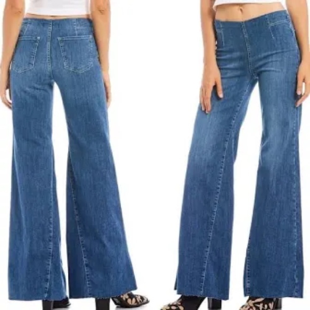 Free People Pull On Denim Flare Jeans - Picture 2 of 13
